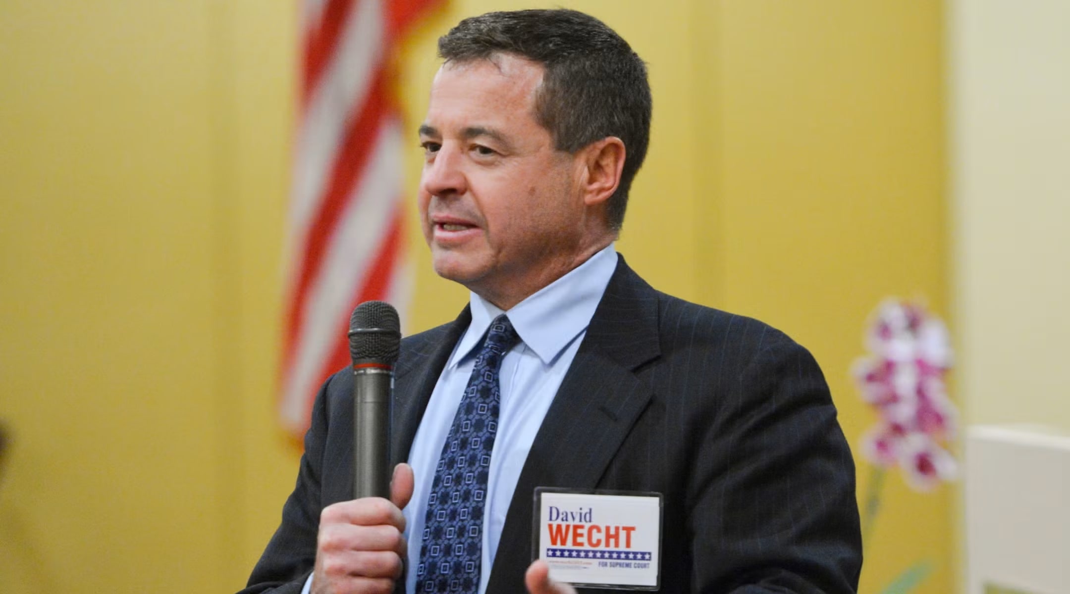 David Wecht campaigning for Pennsylvania Supreme Court in 2015. (photo credit: Ben Hasty/MediaNews Group/Reading Eagle via Getty Images)