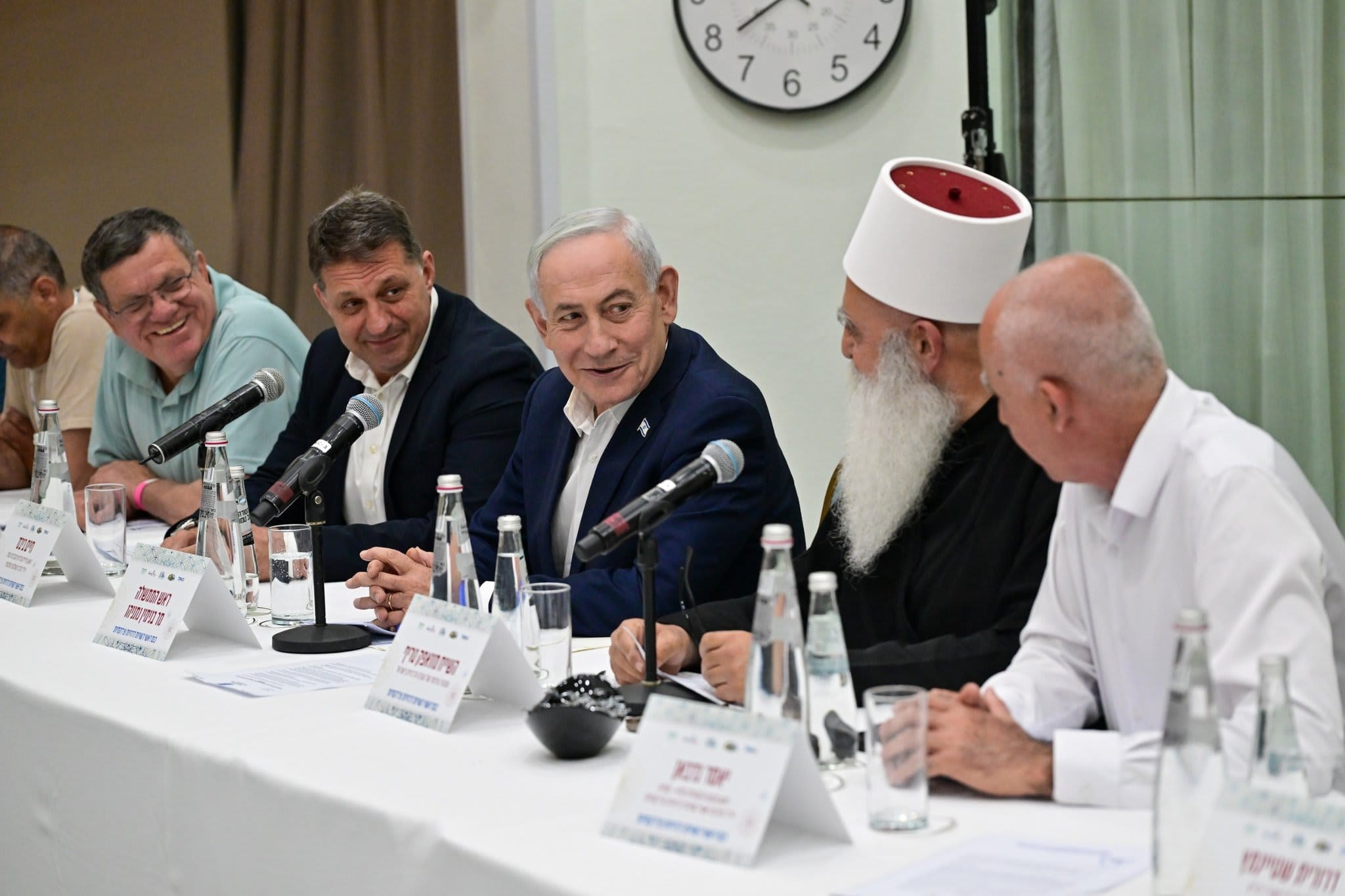 Prime Minister Benjamin Netanyahu meet leaders of the Druze and Circassian communities. (photo credit: GPO)