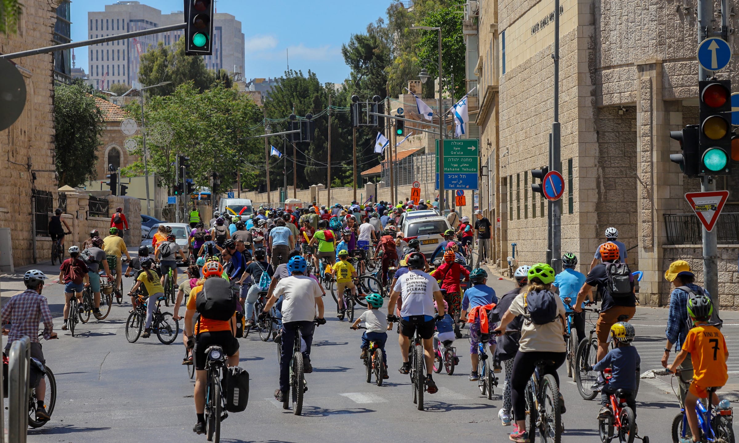 The ABI annual cycling event attracts large numbers of riders and helps to get the green, health-inducing message out there. (photo credit: Shlomit Wolf)