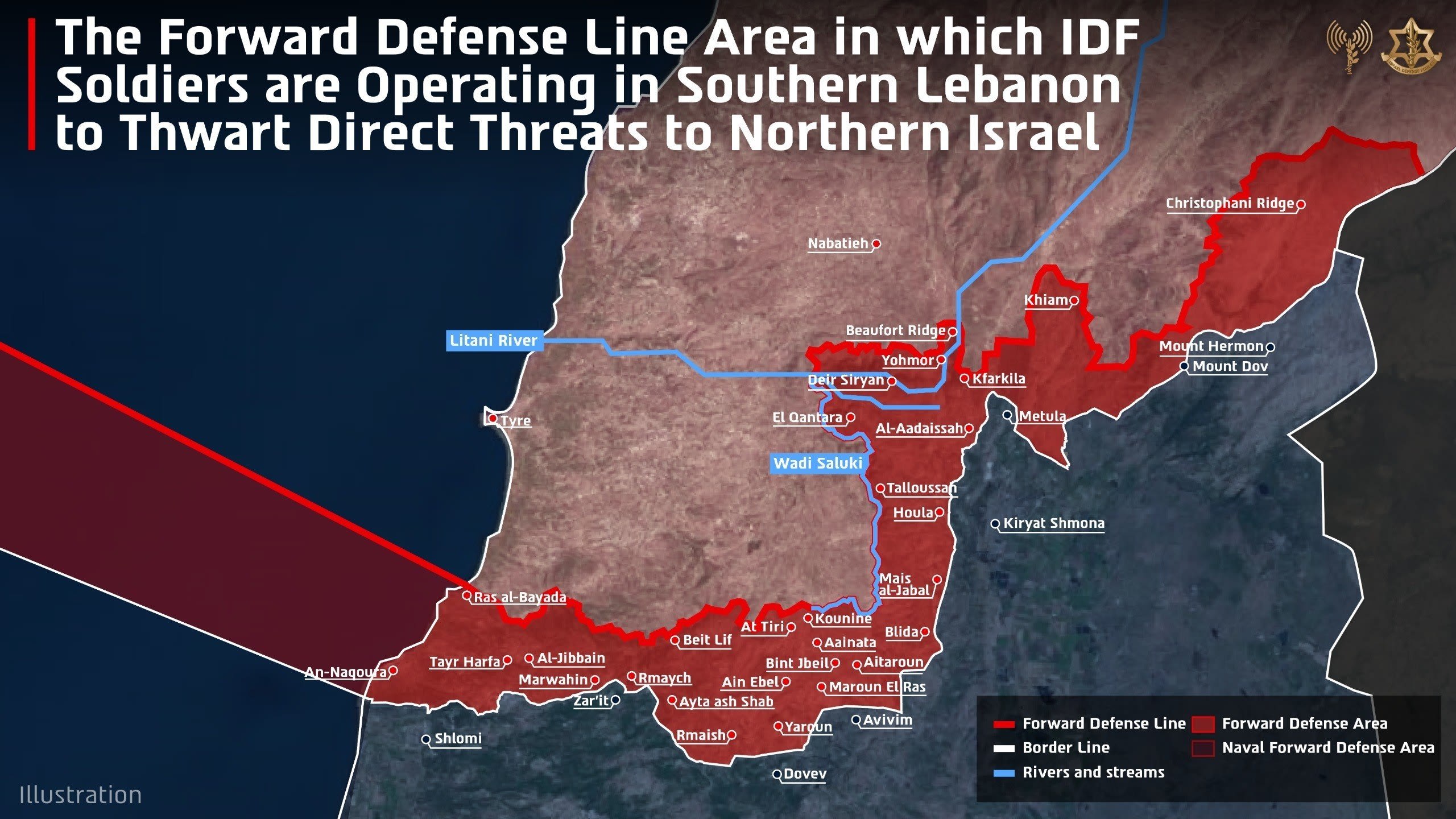 IDF reveals "Forward Defense Line" in southern Lebanon, April 19, 2026. (photo credit: IDF SPOKESPERSON