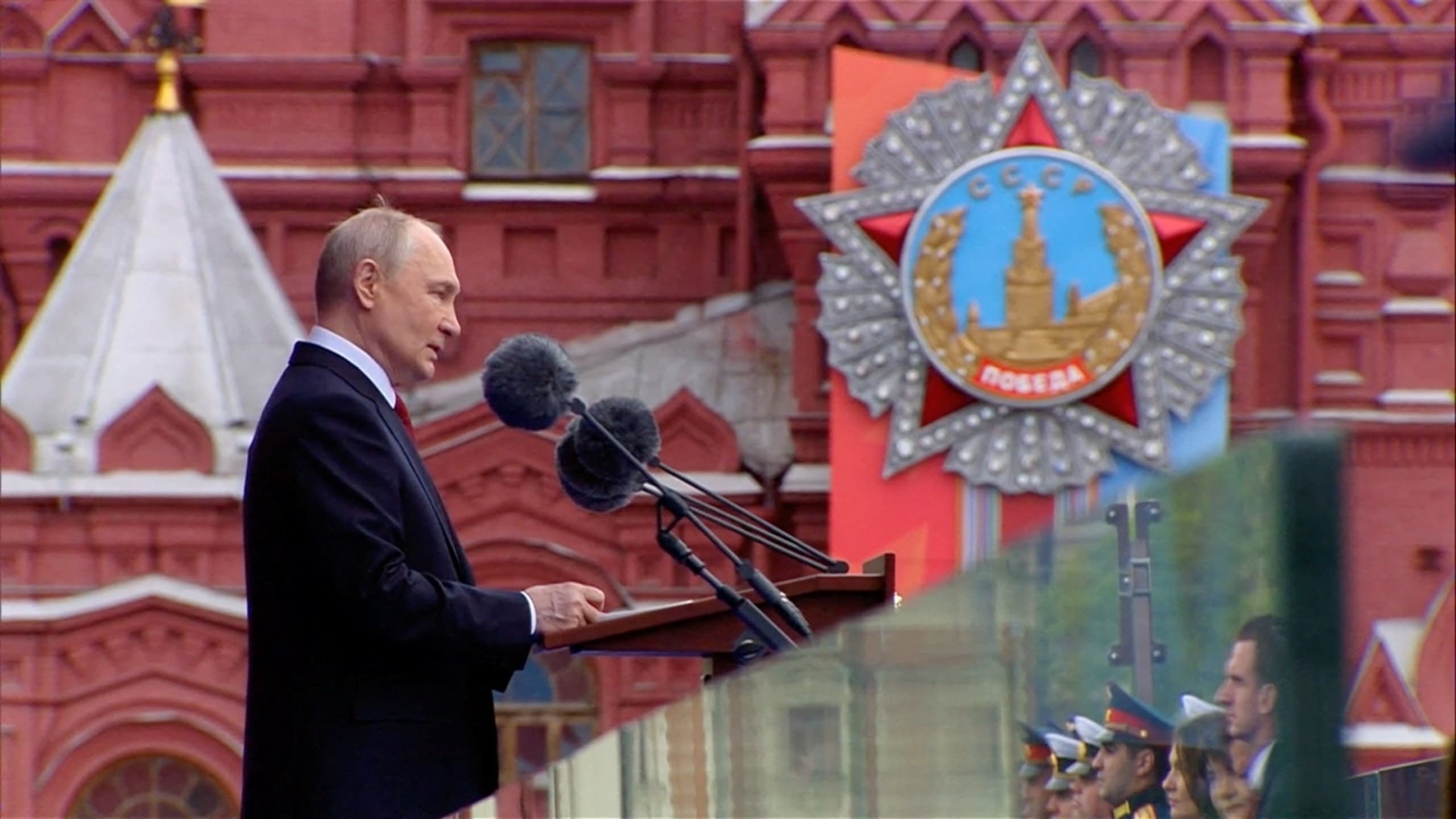 Russian President Vladimir Putin delivers a speech during a military parade on Victory Day, marking the 81st anniversary of the victory over Nazi Germany in World War Two, in Red Square in central Moscow, Russia, May 9, 2026. (photo credit: KREMLIN.RU/HANDOUT VIA REUTERS)