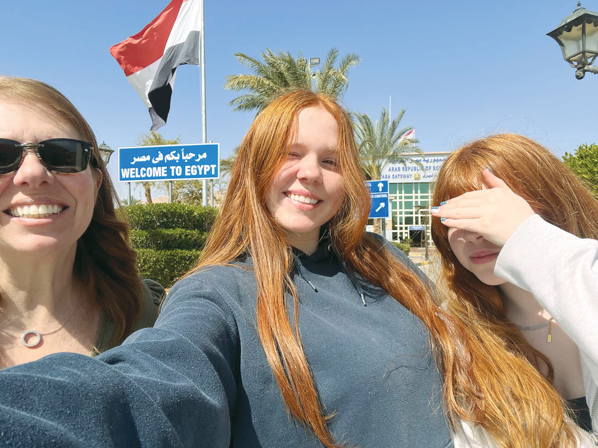 Jenn Lewin (left) and daughters  in taba. (photo credit: Courtesy Lewin Family)
