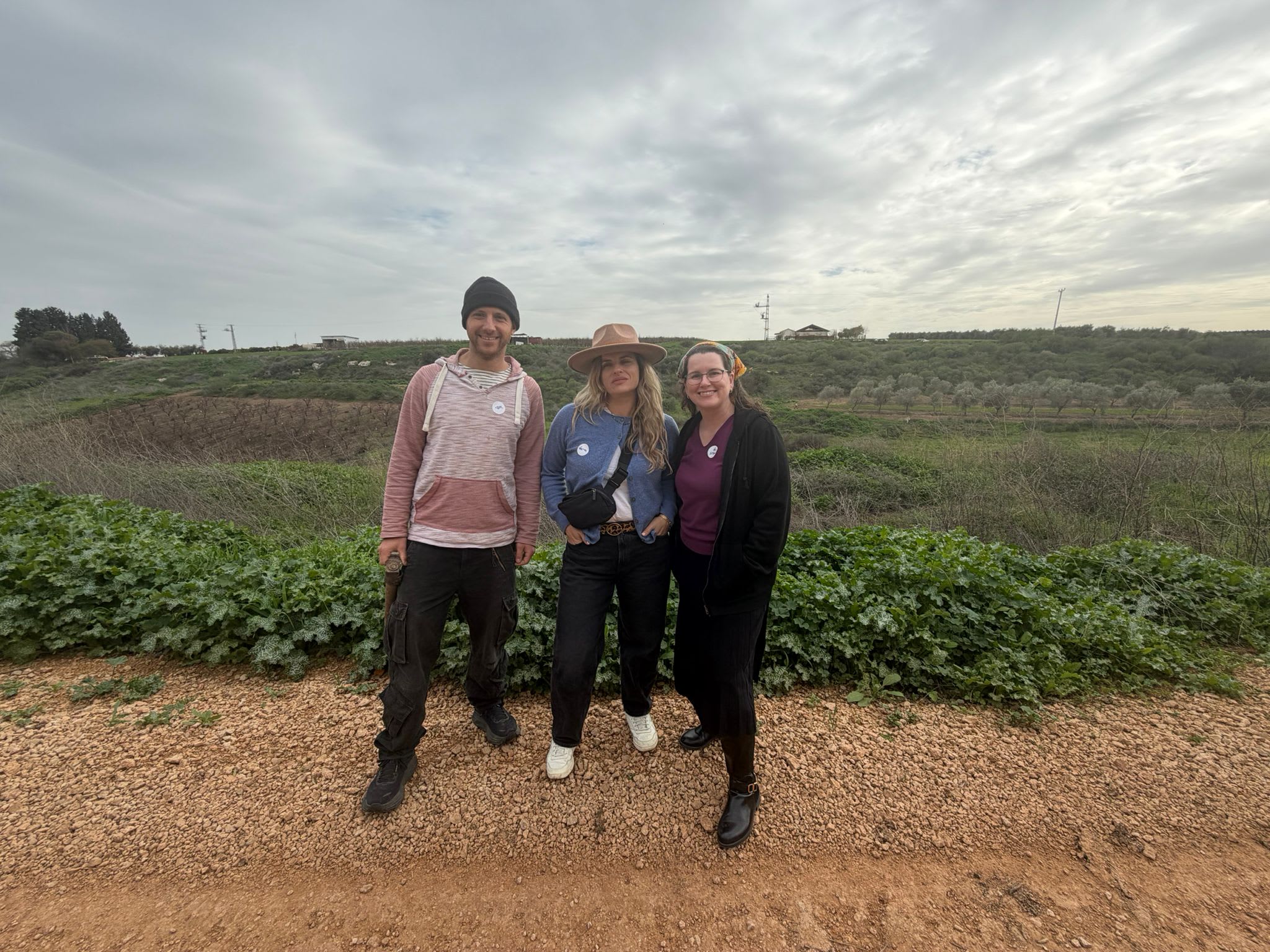 (From L) Avi Freidman, Ariela Solomon, and Yael Maoz at the site of the future Galilee Eco Center, this year. (photo credit: Ariela Solomon)