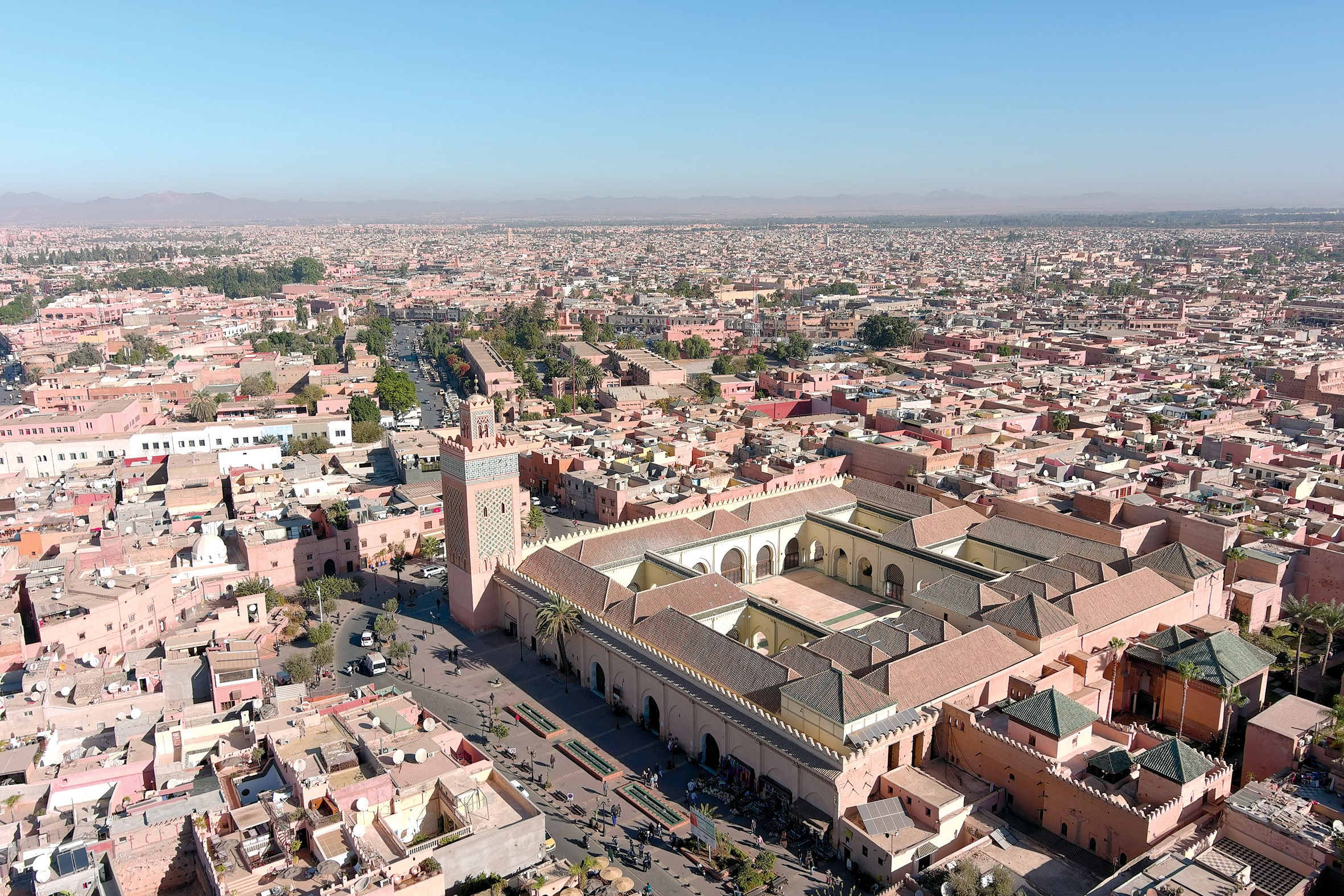  An aerial view of the ‘Mellah,’ a quarter of the city to which Jews were once confined in Marrakesh. (photo credit: ILAN ROSENBERG/REUTERS)