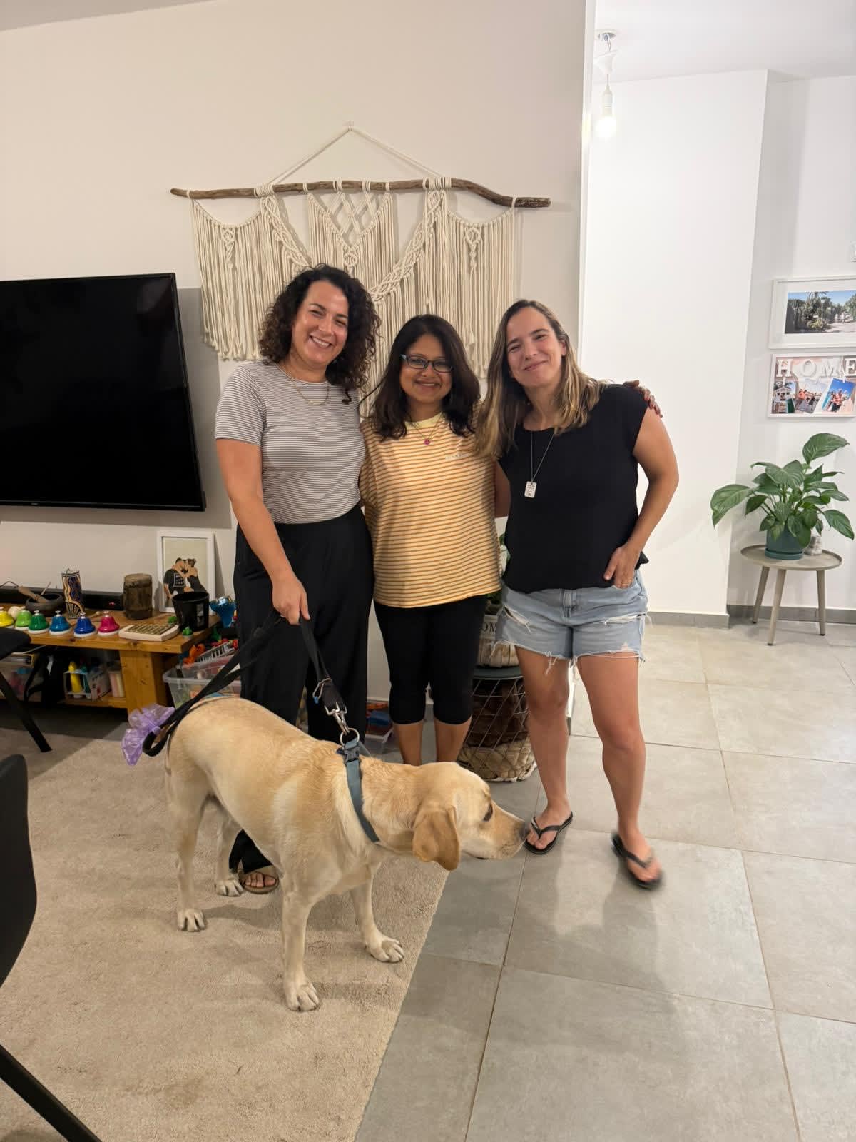 THE WRITER stands between survivors Maya (right) and Amit. Share the stories of Kfar Aza’s mothers, the writer urges. (photo credit: Courtesy Yair Jablinowitz)