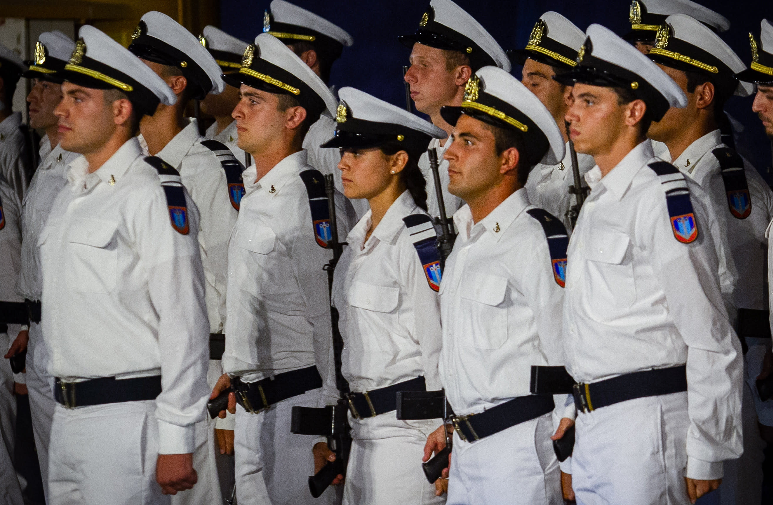 Graduating naval officers of the Israeli Navy during a graduation ceremony in Haifa Naval Base, Northern Israel on September 4, 2019. (photo credit: FLASH90)