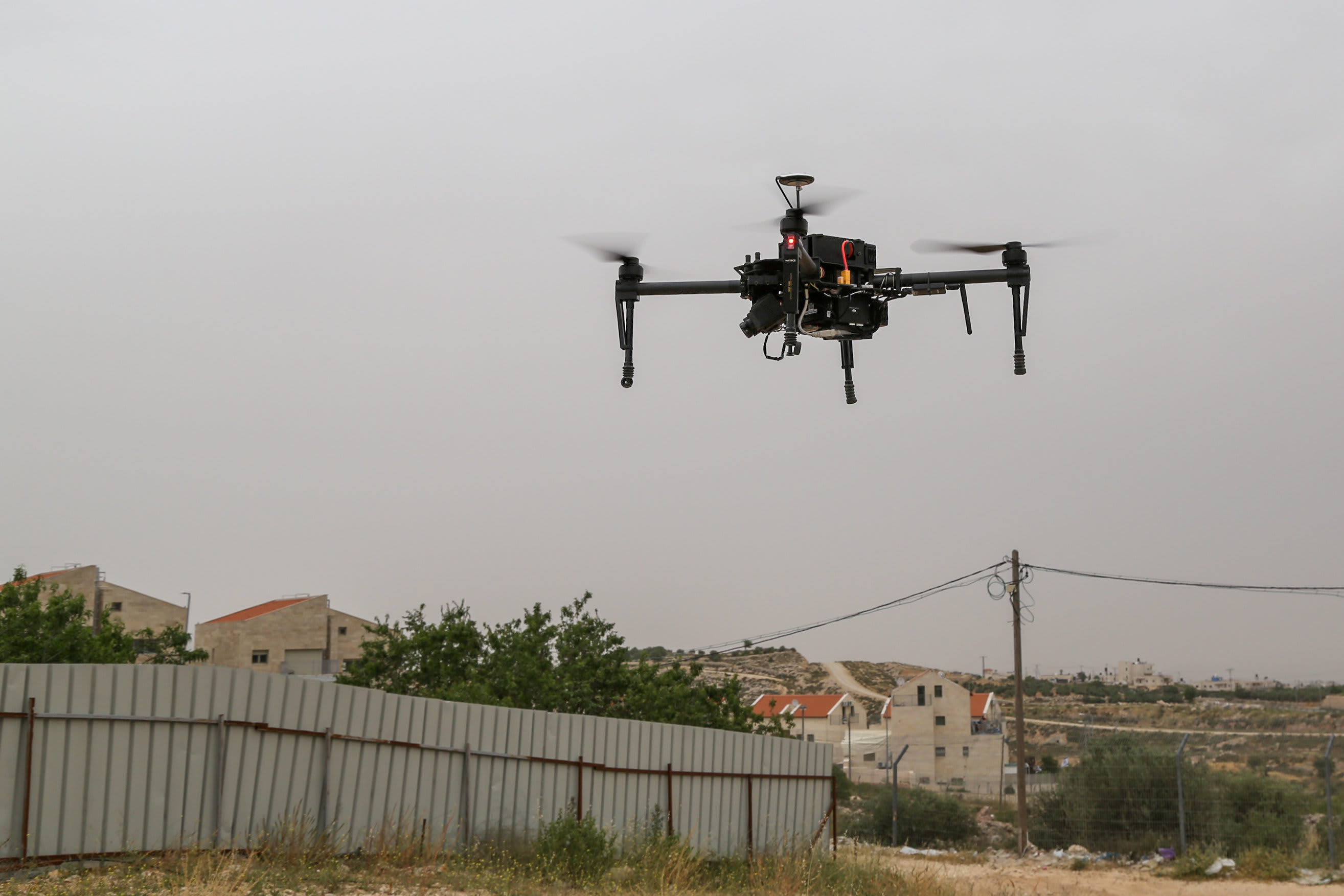  View of a new security drone in Efrat, in the West Bank (photo credit: GERSHON ELINSON/FLASH90)