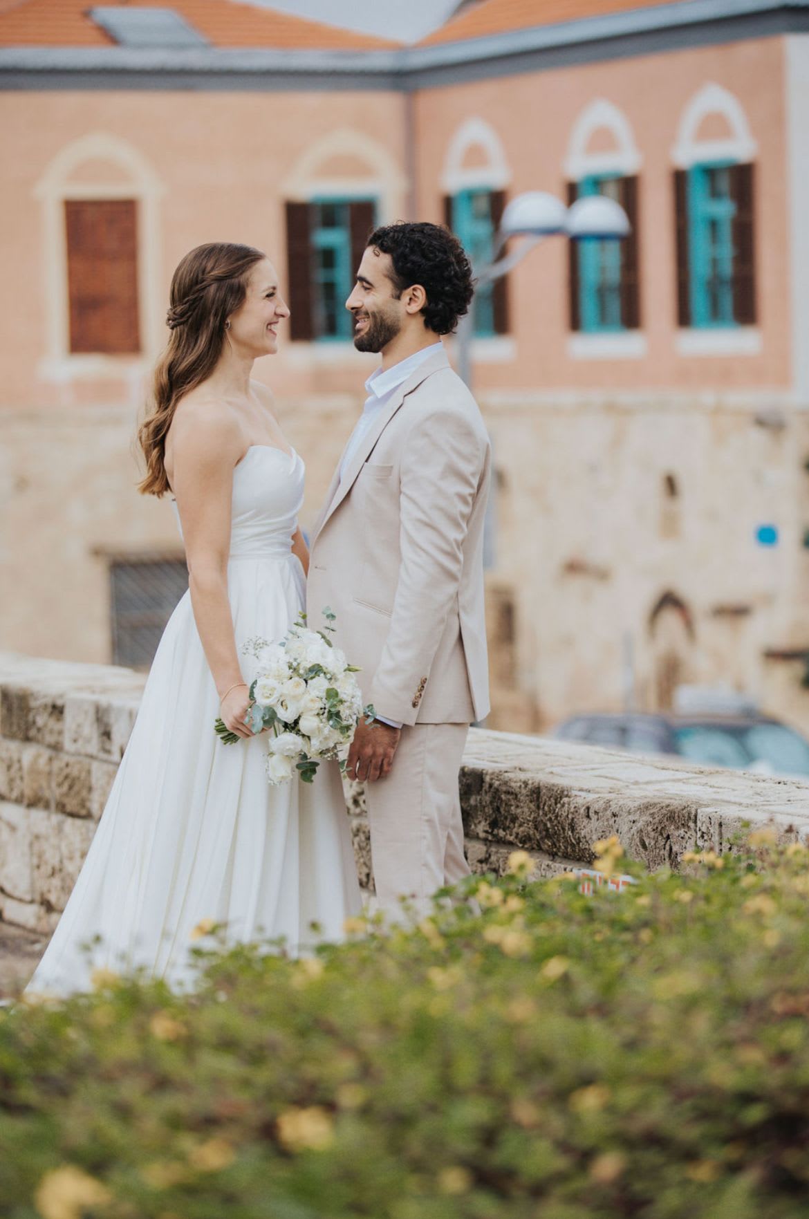PHILLIPS and COHEN on their wedding day. (photo credit: Niv Brig)