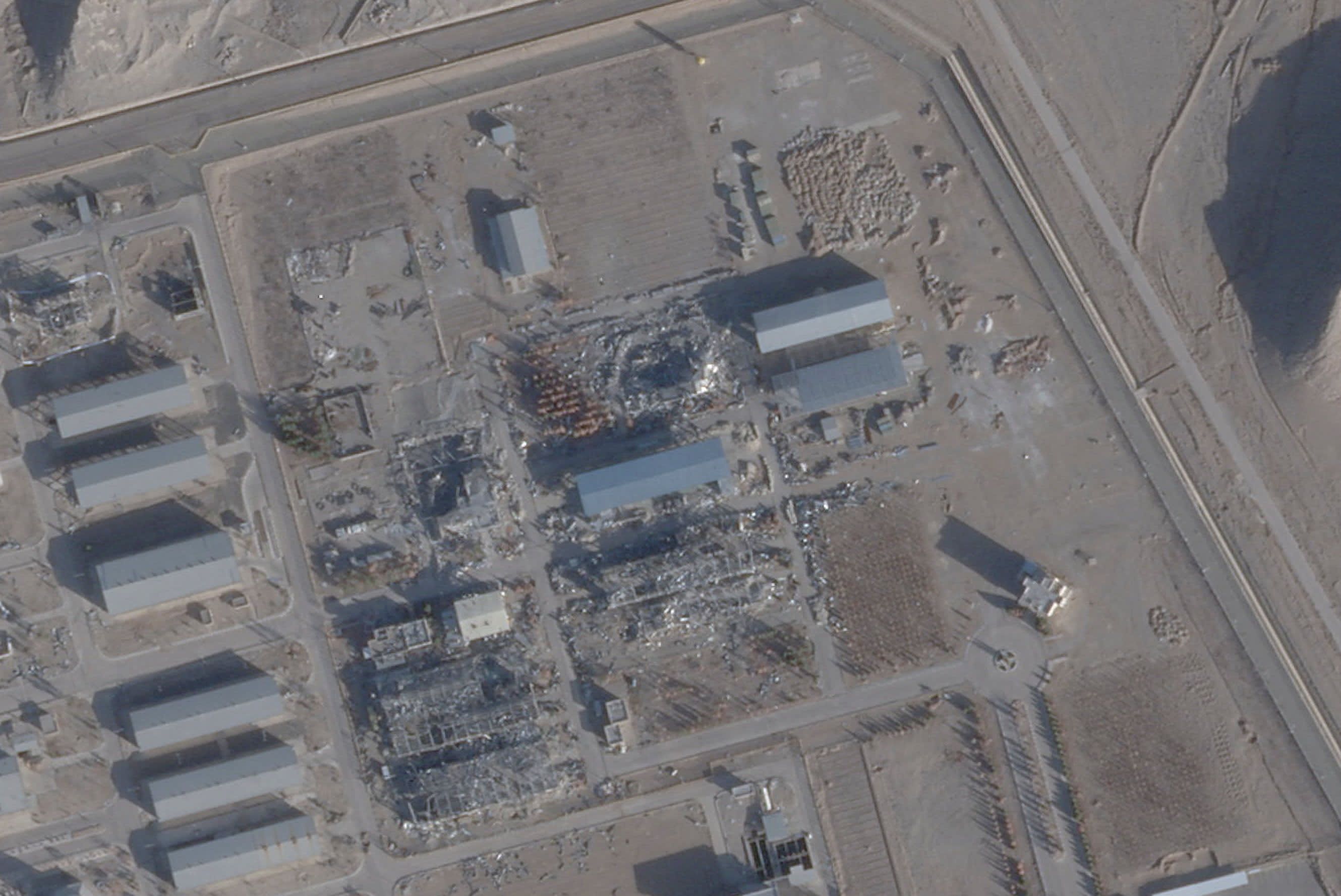 A satellite imagery taken on February 1, 2026, shows a new roof over a previously destroyed building at Isfahan nuclear site, Iran. (photo credit: 2026 PLANET LABS PBC/Handout via REUTERS)