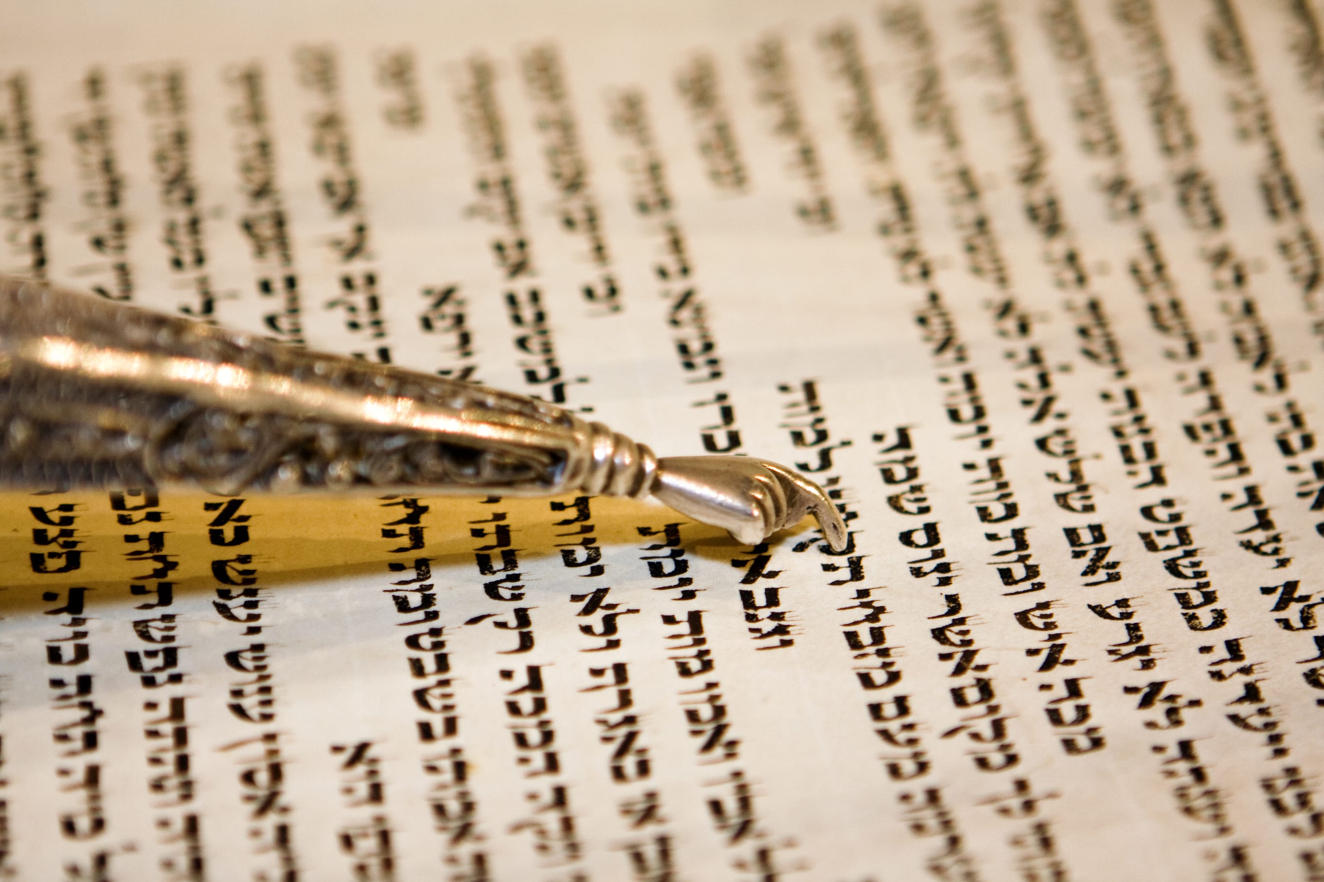 Reading a torah scroll (photo credit: INGIMAGE)