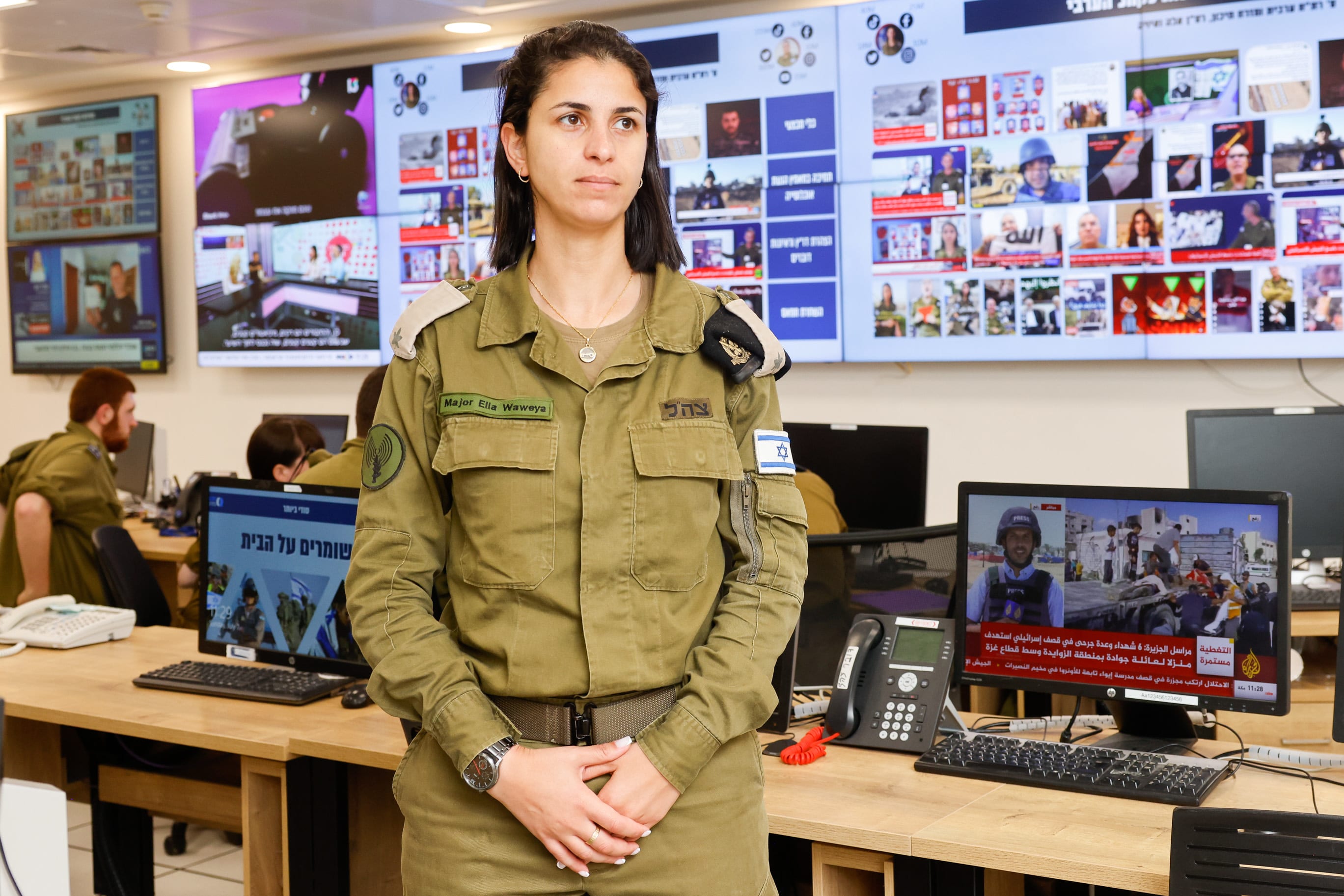 Maj. Ella Waweya, the new Arabic language spokesperson, pictured on July 7, 2024. (photo credit: MARC ISRAEL SELLEM/THE JERUSALEM POST)