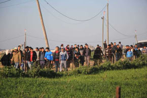 Palestinian protesters during March of Return Friday clashes with IDF forces MArch 8 2019 