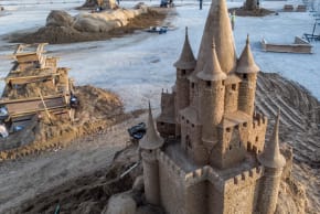 Fairytale castle, one of the many sculptures on show