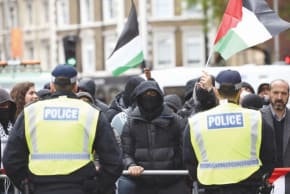 A DEMONSTRATION last month in London against Israel.