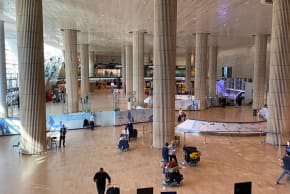  The nearly empty arrivals hall after the government barred tourists from entering the country, on November 28, 2021. 