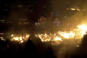 A general view of burnt down houses in a neighbourhood in Superior, Boulder County, Colorado, U.S. December 30, 2021 in this still image obtained January 1, 2022 from a video shot with a drone.