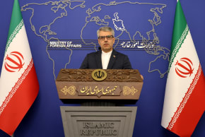 Iran's foreign ministry spokesman Esmaeil Baghaei holds a weekly press conference in Tehran on October 28, 2024. 