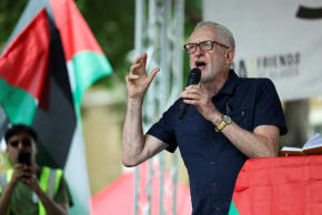  FORMER UK Labour leader Jeremy Corbyn speaks at a pro-Palestinian rally in London last month. He has congratulated Zohran Mamdani on his New York City mayoral primary win. 