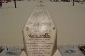 The Altalena memorial on Tel Aviv beach.