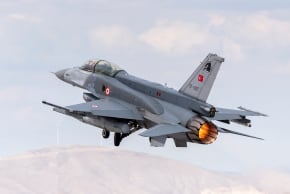 A Turkish F-16 pictured in May 2023; illustrative.