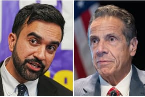 New York City mayoral candidates Zohran Mamdani, left, and Andrew Cuomo. 