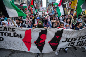 Protesters march in support of Palestine, in Toronto, Ontario, Canada June 5, 2025.