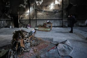 A mosque that was burned during Iran's protests, in Tehran, Iran, January 21, 2026.
