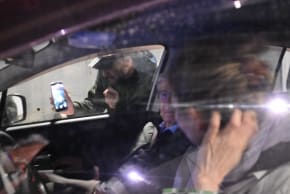 Extreme right-wing activists block car of former Supreme Court president Aharon Barak, January 28, 2026. 