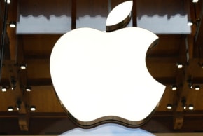 The Apple company logo.