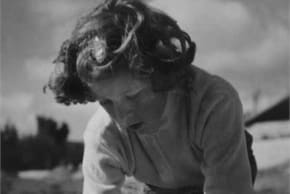 Jerusalem 1951, Young Girl Planting a Sapling During Tu BiShvat.