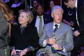 Hilary Clinton and Bill Clinton attend The Nearness Of You Benefit Concert at Jazz at Lincoln Center on January 25, 2017 in New York City.