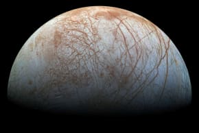 A VIEW of Jupiter's moon Europa created from images taken by NASA's Galileo spacecraft in the late 1990's, according to NASA, obtained by Reuters May 14, 2018. 