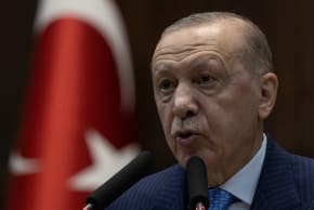 Turkey’s President Recep Tayyip Erdogan speaks to MPs at his party's group meeting in the Turkish parliament on January 21, 2026 in Ankara, Turkey.