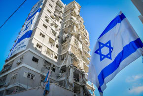 Damage in the aftermath of an Iranian ballistic missile hitting a building in Bat Yam, June 29, 2025; illustrative.