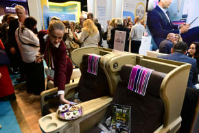 People visit a tourism conference at the Israel Trade Fairs and Convention Center in Tel Aviv, on February 3, 2026. 