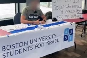 IDF combat engineer veteran holding a public event at Boston University. The Hind Rajab Foundation seek a criminal investigation, accusing him of war crimes in Gaza. Pictured in February 2026.