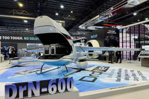 ST Engineering shows its DrN-600 drone at the Singapore Airshow, in Singapore February 4, 2026. 