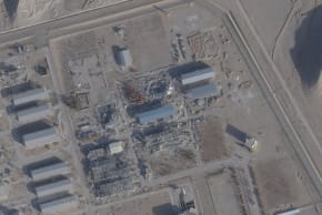 A satellite imagery taken on February 1, 2026, shows a new roof over a previously destroyed building at Isfahan nuclear site, Iran.