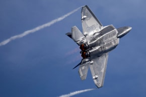 A US Air Force F-22 Raptor fighter jet climbs after taking off from the former Roosevelt Roads naval base, after the U.S. struck Venezuela and captured its President Nicolas Maduro and his wife Cilia Flores, in Ceiba, Puerto Rico, January 4, 2026. 