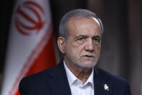 Iranian President Masoud Pezeshkian speaks with Fox News Channel's Martha MacCallum during an interview on September 25, 2025 in New York City.