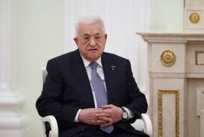 Palestinian President Mahmoud Abbas attends a meeting with Russian President at the Kremlin in Moscow on January 22, 2026.