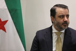 Syrian Foreign Minister Asaad Hassan al-Shibani looks on during a meeting with Jordanian Foreign Minister Ayman Safadi in Amman, Jordan August 12, 2025.
