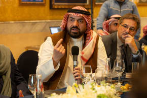 Businessman Nabil Al-Mazloum during signing of strategic agreements between Syria and Saudi Arabia in Damascus, Feb. 7, 2026.