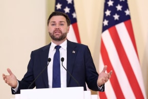 US Vice President JD Vance holds a joint press conference with Armenia's Prime Minister Nikol Pashinyan (not pictured), in Yerevan, Armenia, February 9, 2026. 