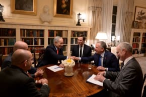 Prime Minister Benjamin Netanyahu met with US Special Envoy and Jared Kushner at Blair House in Washington on February 10, 2026.