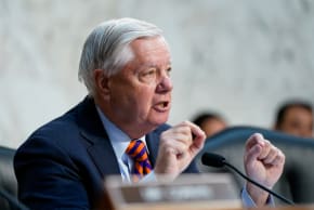 US Senator Lindsey Graham (R-SC) speaks during a US Senate Judiciary Privacy, Technology, and the Law Subcommittee hearing on oversight of telecommunications carriers in the wake of the January 6, 2021 attack on the U.S. Capitol, on Capitol Hill in Washington, DC, US, February 10, 2026.