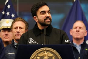 New York City Mayor Zohran Mamdani holds a press conference at the New York City Office of Emergency Management, as a major winter storm spreads across a large swath of the United States, in Brooklyn, New York City, US, January 25, 2026. 