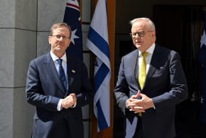President Isaac Herzog meets with Australia’s Prime Minister Anthony Albanese at Parliament House in Canberra, Australia, February 11, 2026.