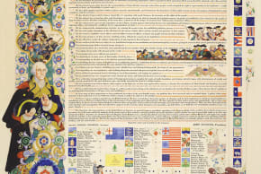 Declaration of Independence of the United States. New Canaan, 1950. Featuring George Washington. 