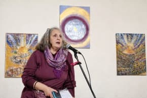Rikki Rose Horowitz at the exhibition opening. 